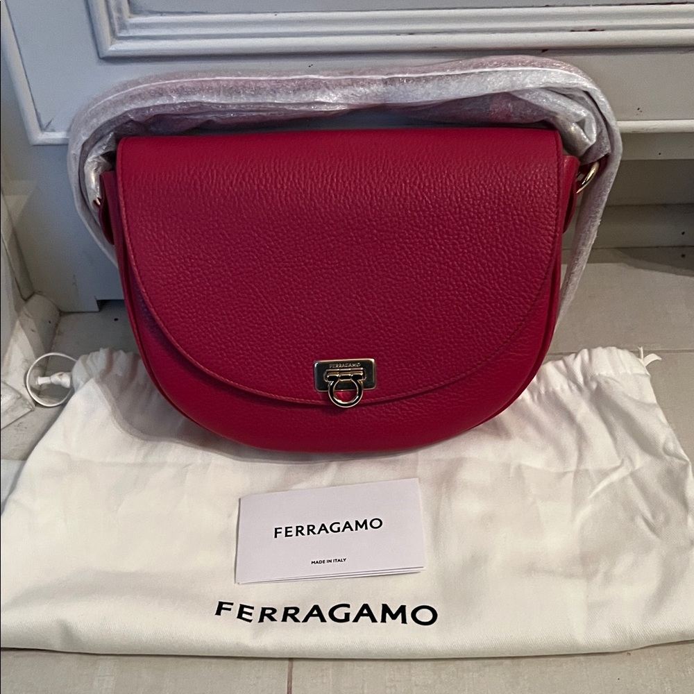 Salvatore Ferragamo crossbody bag with gold accents (NWOT)